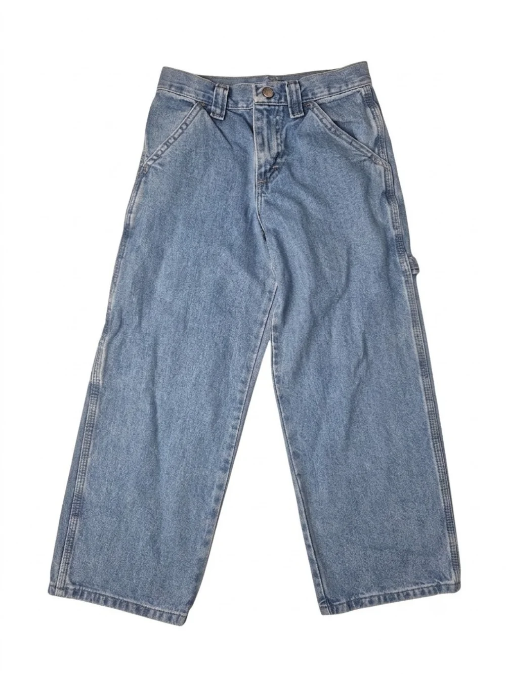 Vintage 90s Wrangler Hero Kids Wide Leg Carpenter Jeans Size 8 Reg